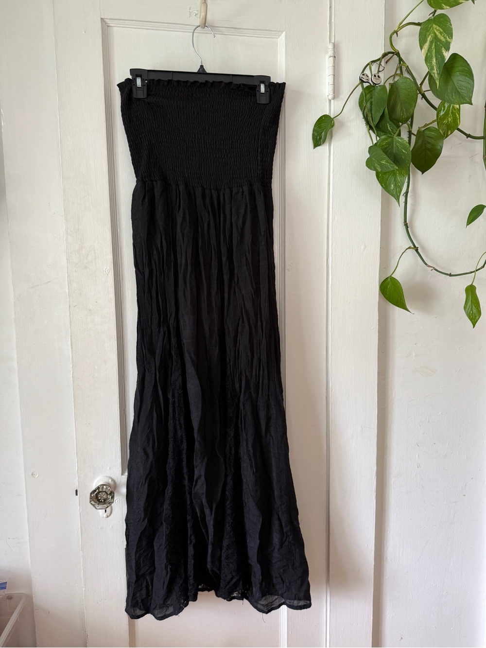 Love Culture Black Smocked Maxi Skirt size S